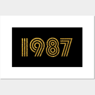 1987 Birth Year Glitter Effect Posters and Art